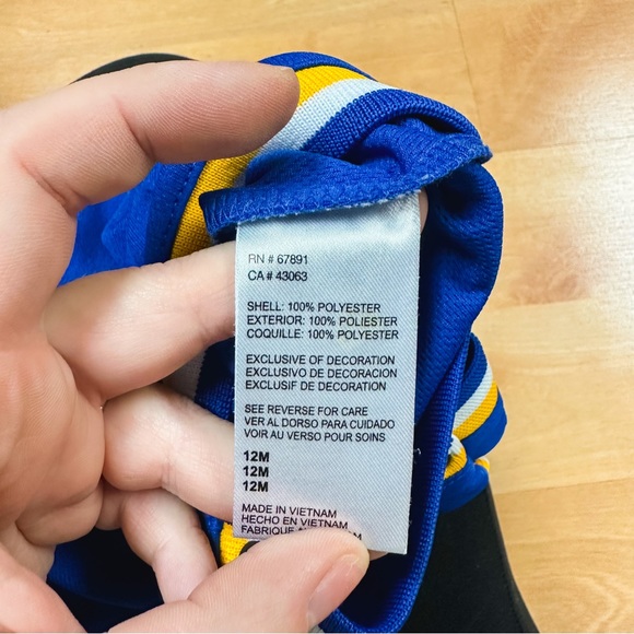 Adidas Blue & Gold NBA Golden State Warriors Steph Curry Jersey Romper Size 12M - Picture 7 of 7